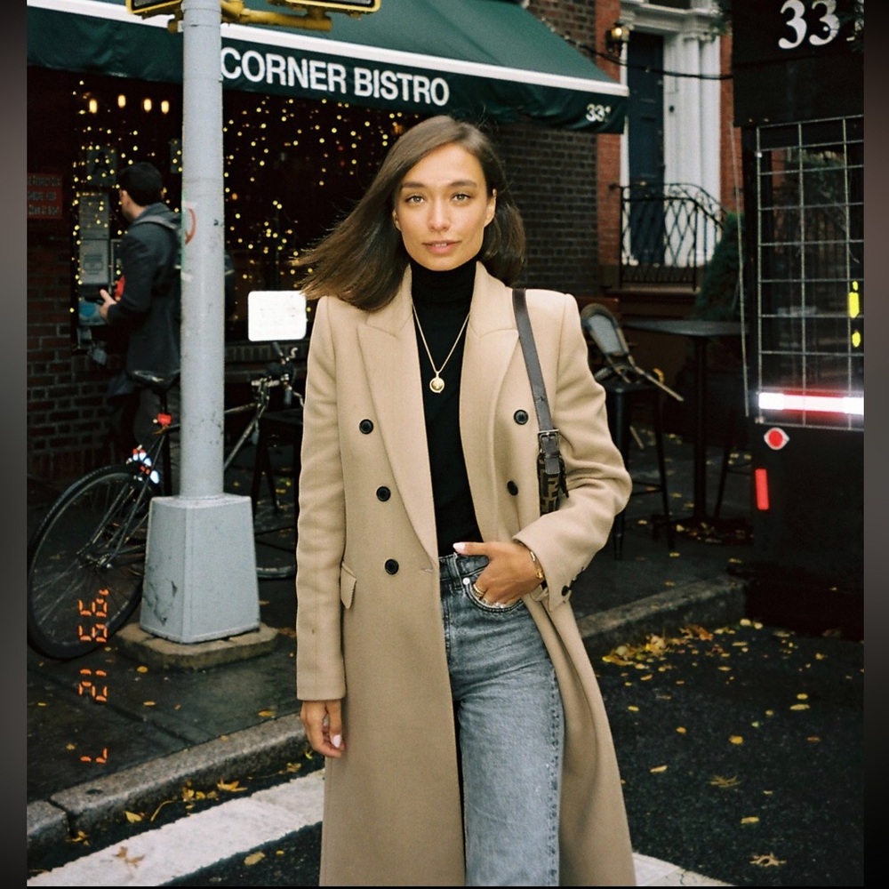 Elegant Double-Breasted Women's Coat Zara (Manteco)